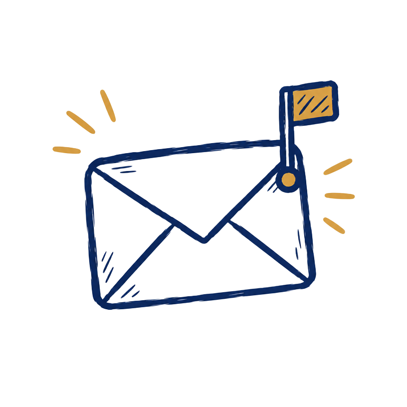 Hand-drawn illustration of an envelope